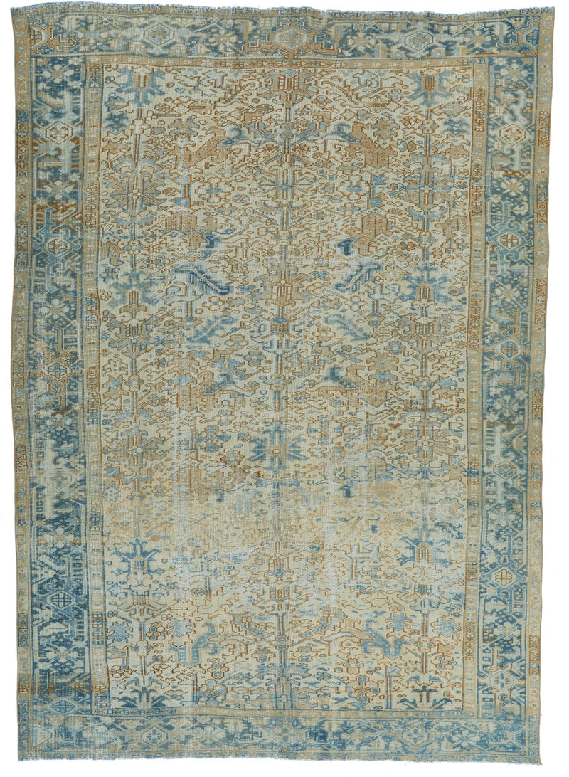 8x12 Beige and Blue Persian Rug