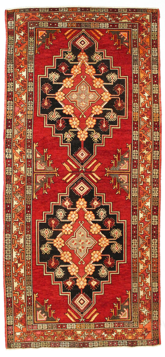5x11 Red and Gold Turkish Tribal Runner