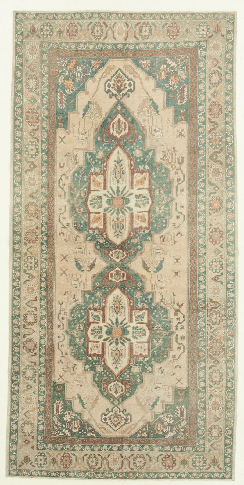 5x11 Green and Pink Turkish Tribal Runner