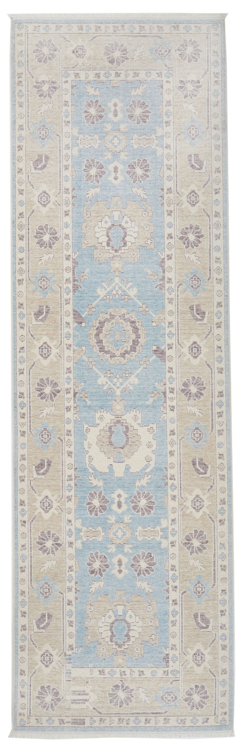 3x10 Blue and Beige Turkish Traditional Runner