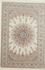 5x8 Ivory and Beige Turkish Antep Rug
