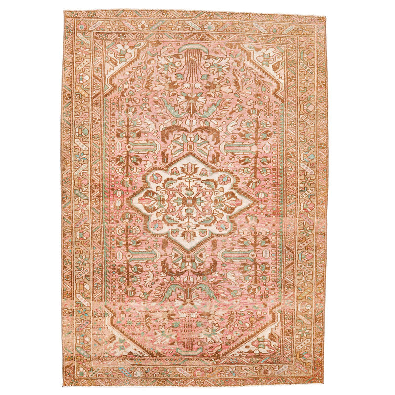 5x7 Pink and Brown Persian Rug