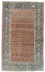 4x7 Red and Blue Persian Tribal Rug