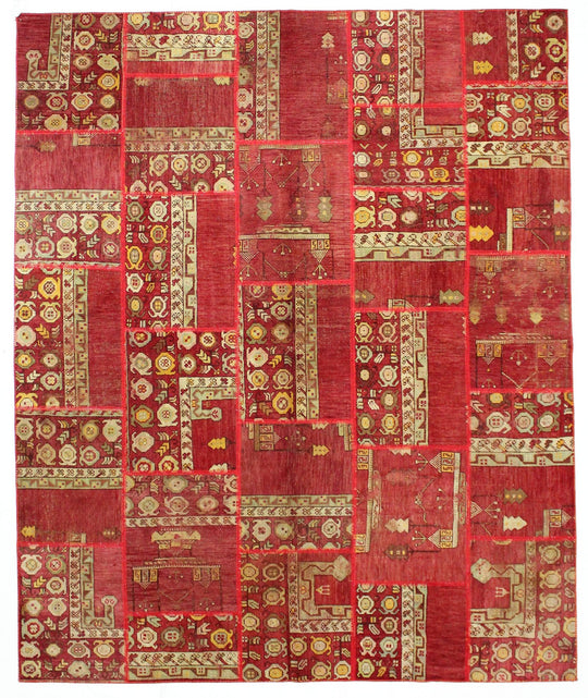 8x10 Red and Multicolor Turkish Tribal Rug