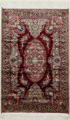 3x4 Red and Navy Turkish Antep Rug