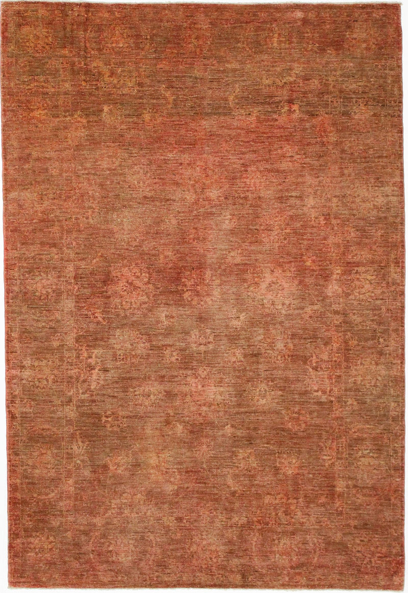 6x9 Rust and Pink Anatolian Traditional Rug