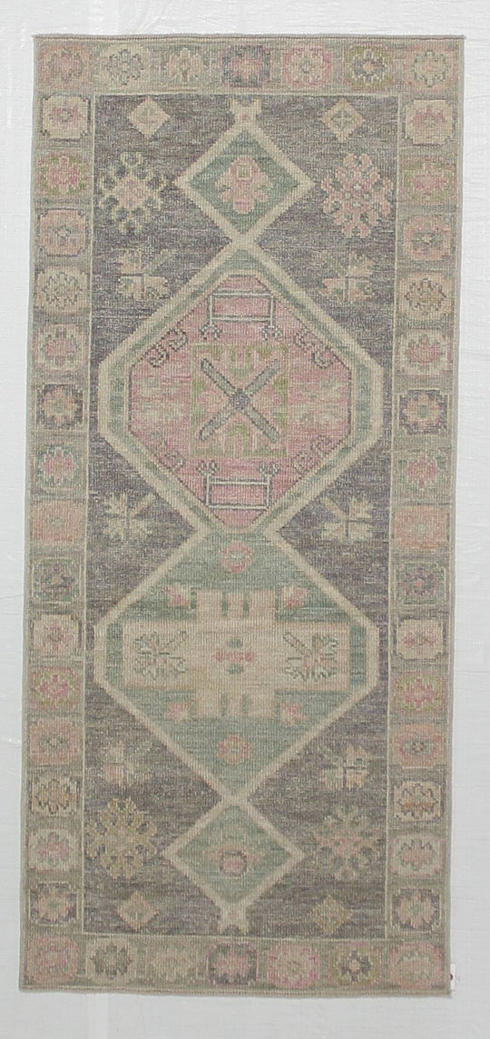 3x7 Purple and Pink Turkish Oushak Runner