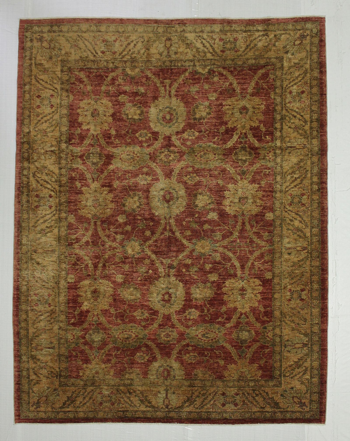 7x9 Red and Gold Turkish Oushak Rug