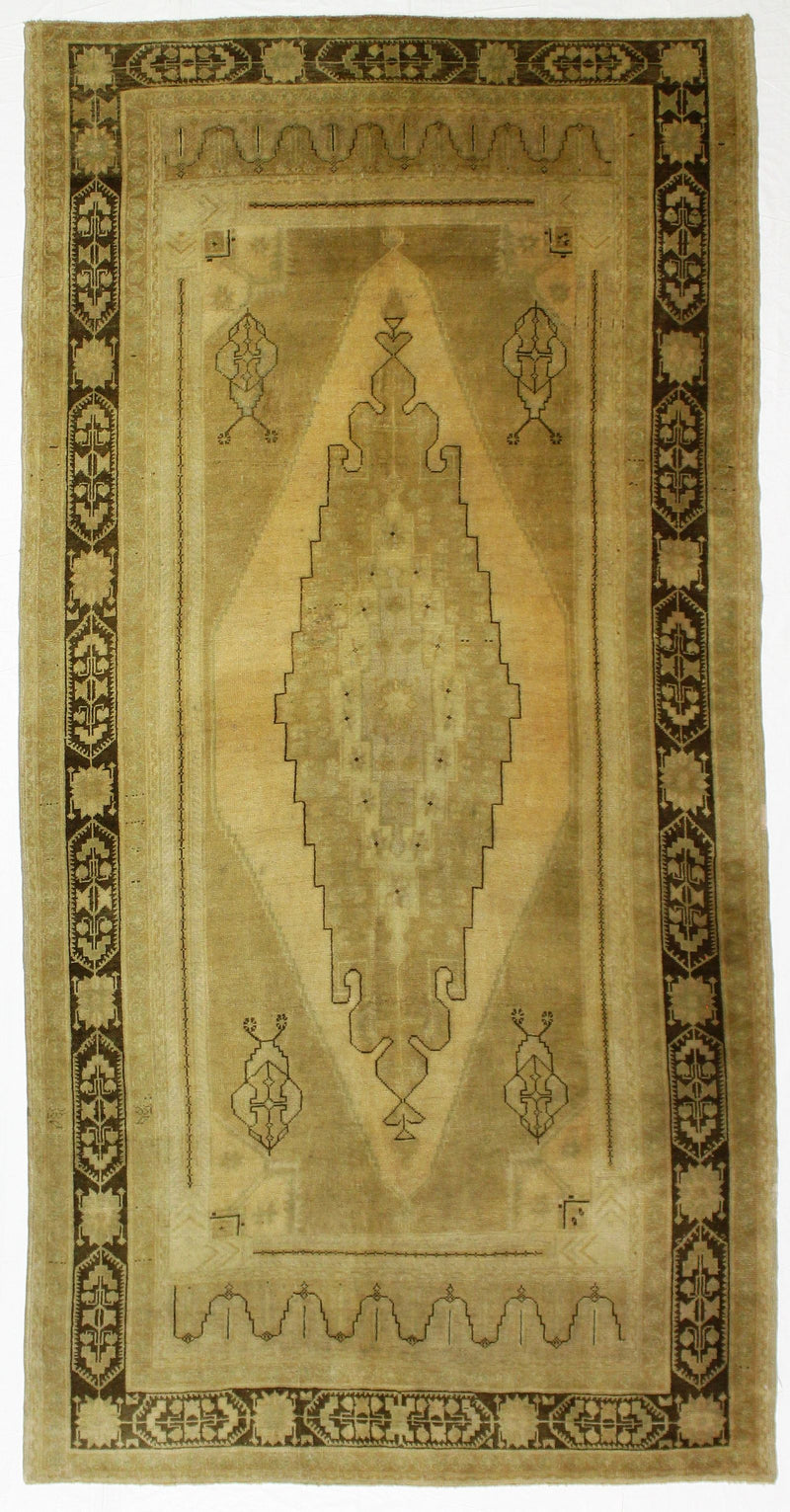 6x11 Ivory and Brown Turkish Tribal Runner