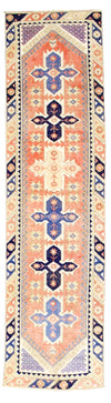 2x9 Pink and Navy Turkish Tribal Runner
