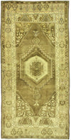 4x8 Brown and Ivory Turkish Tribal Runner