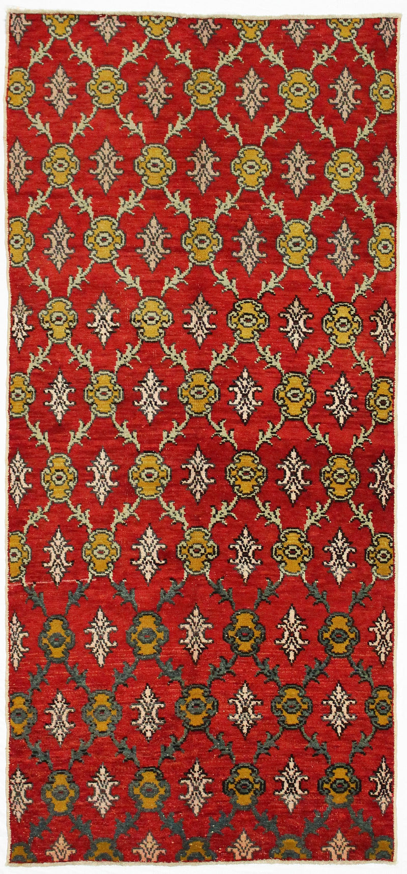 4x8 Red and Gold Turkish Tribal Rug