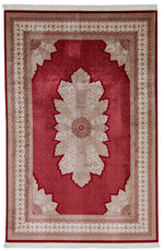 7x10 Red and Ivory Turkish Antep Rug