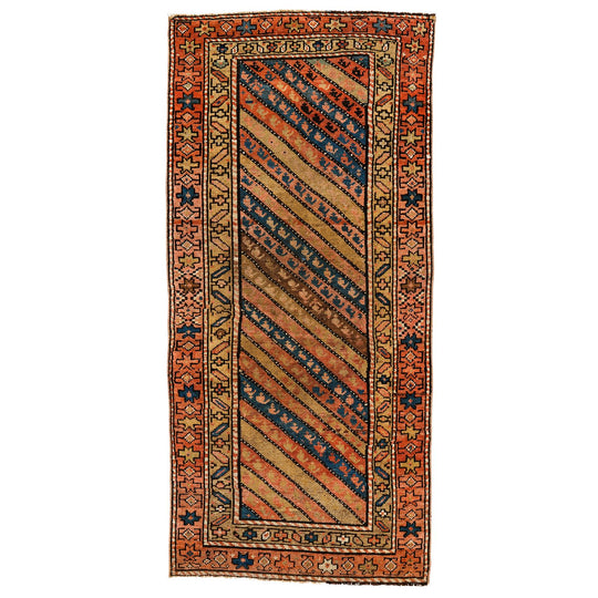 3x6 Multicolor and Red Kazak Tribal Runner
