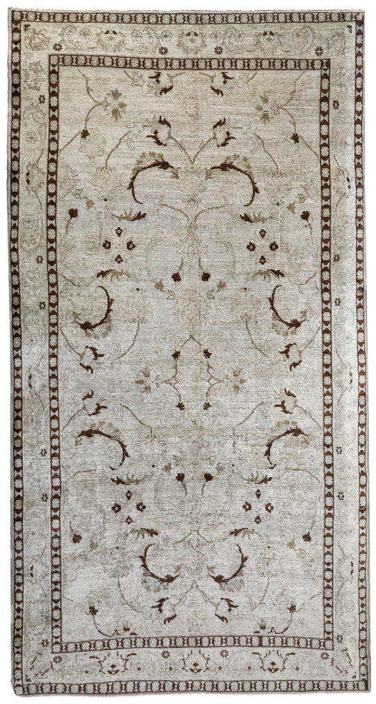 6x10 Ivory Turkish Tribal Rug