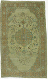 4x8 Ivory and Gold Turkish Tribal Rug