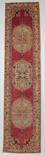 3x13 Red and Gold Turkish Tribal Runner