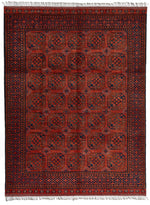 9x12 Red and Navy Turkish Tribal Rug