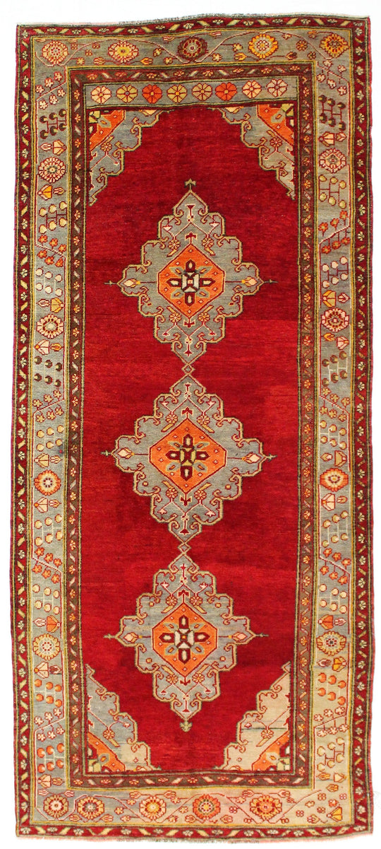 5x11 Red and Blue Anatolian Turkish Tribal Runner
