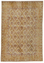 7x10 Beige and Rust Persian Traditional Rug