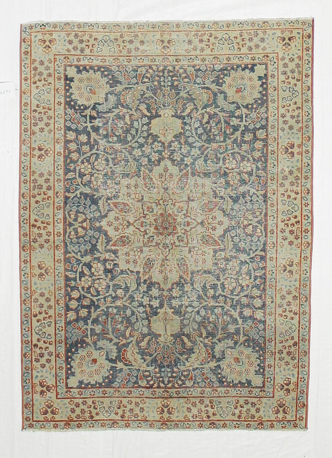 4x5 Blue and Red Persian Traditional Rug