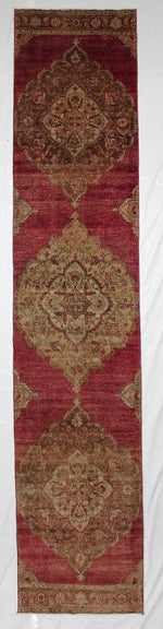 3x14 Red and Gold Turkish Tribal Runner