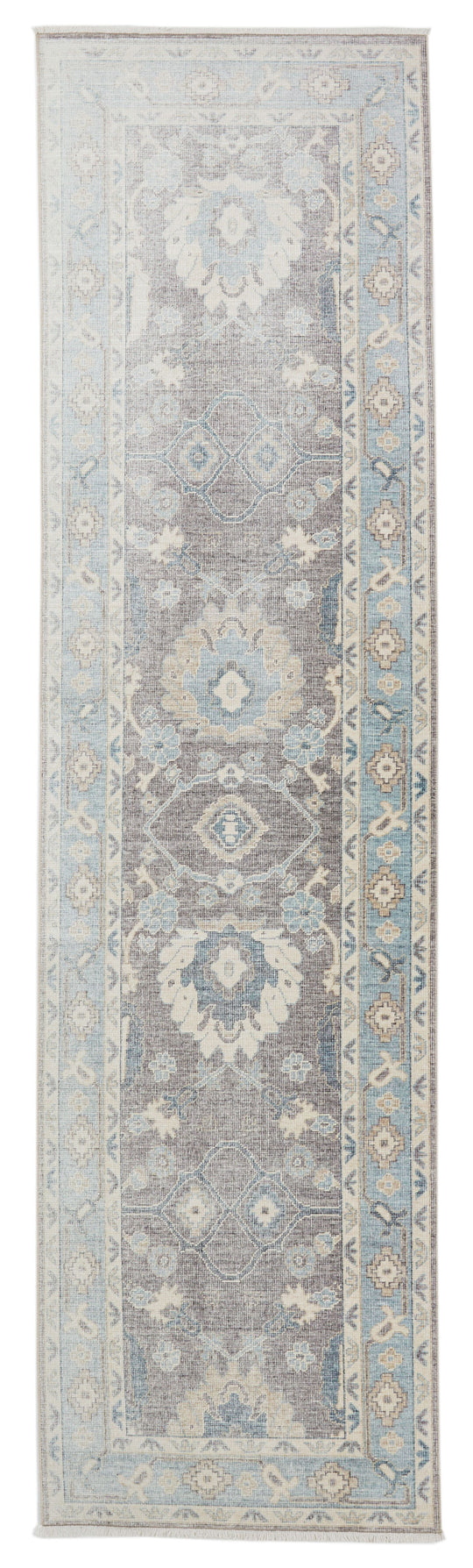 3x10 Gray and Blue Turkish Traditional Runner