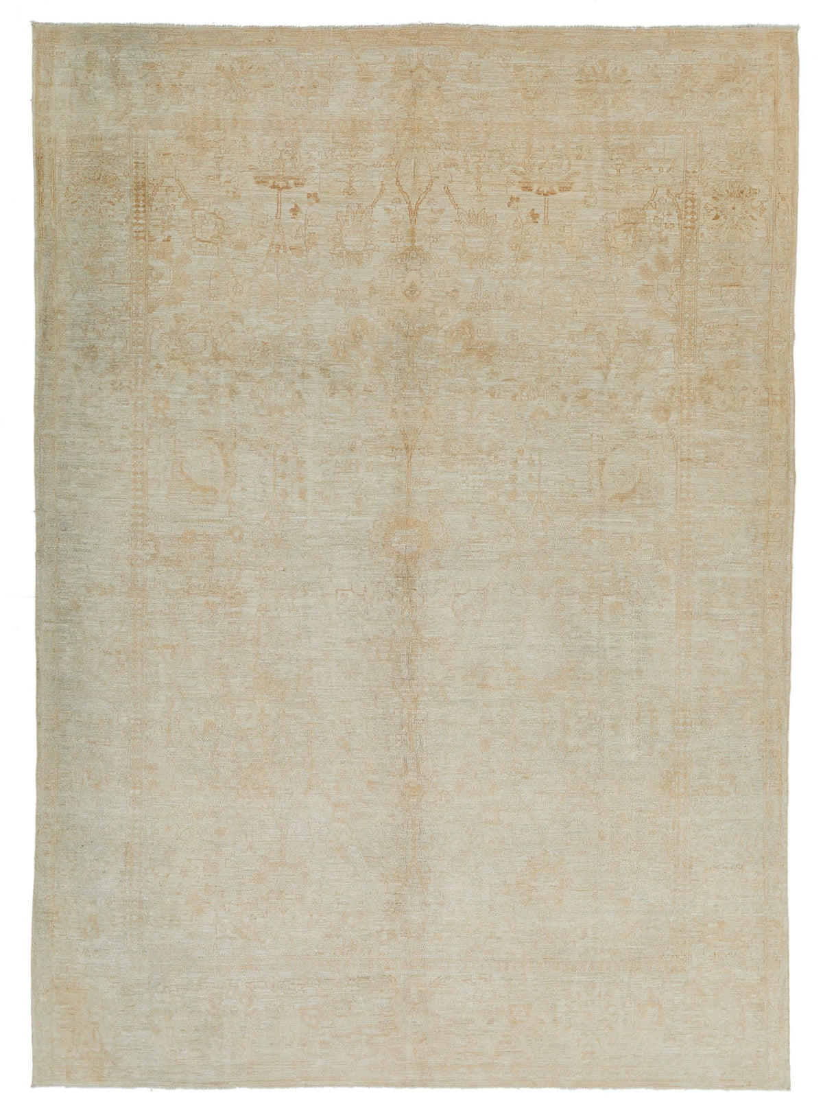 9x12 Beige Turkish Oushak Rug