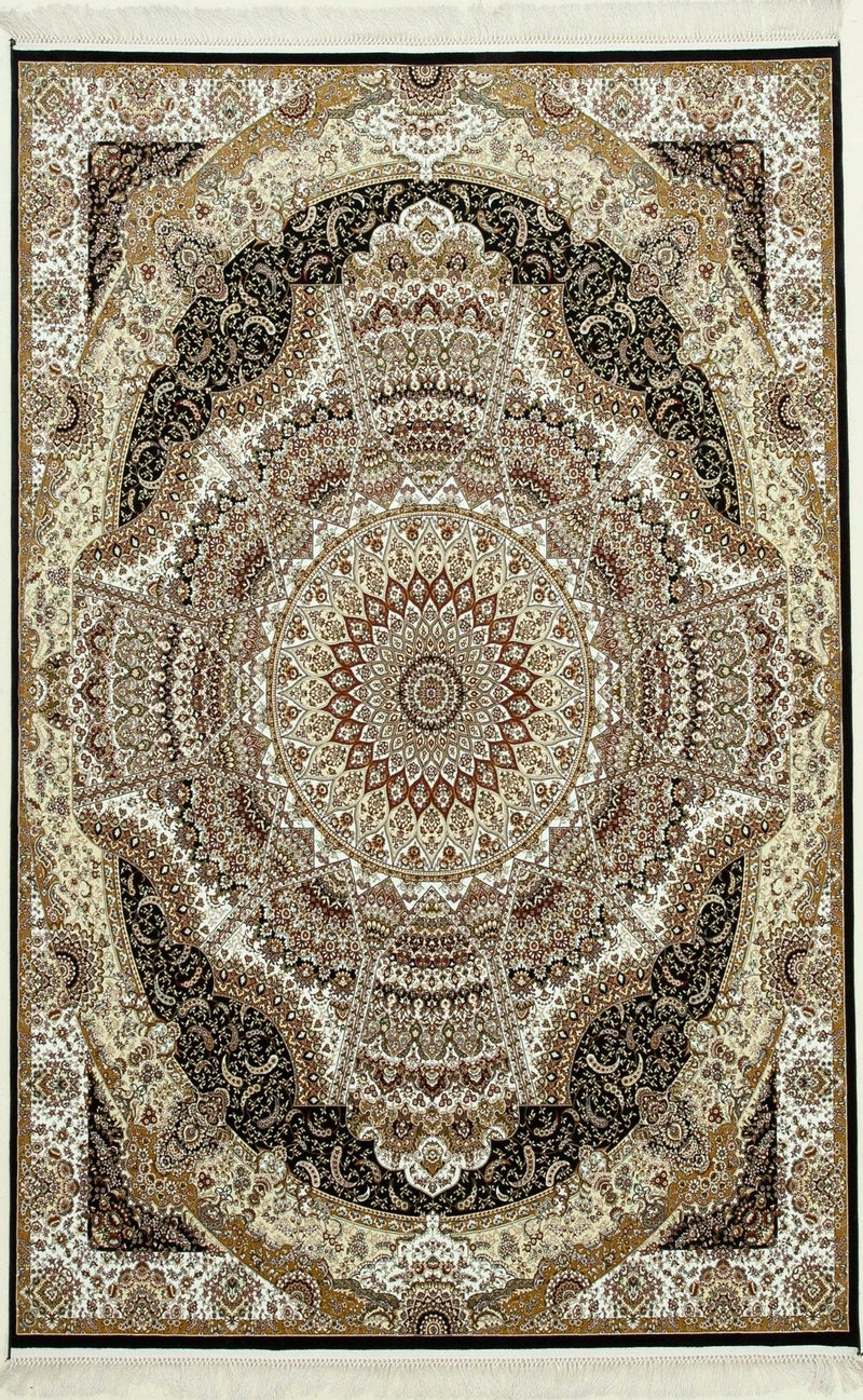 7x10 Ivory and Beige Turkish Antep Rug