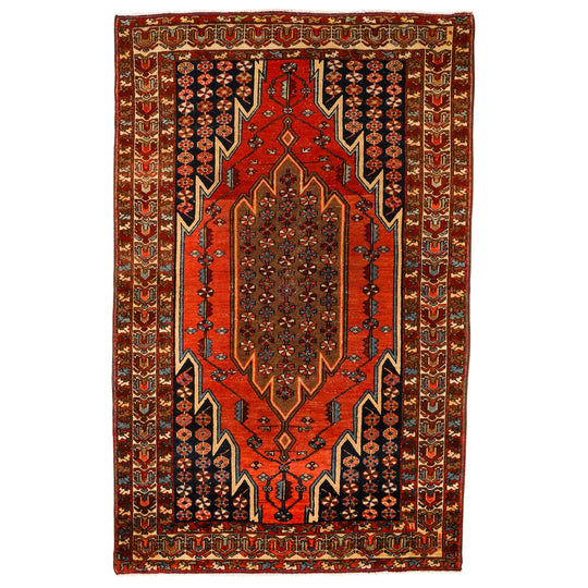 4x6 Brown and Rust Persian Tribal Rug