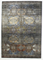 7x9 Black and Multi-color Turkish Antep Rug