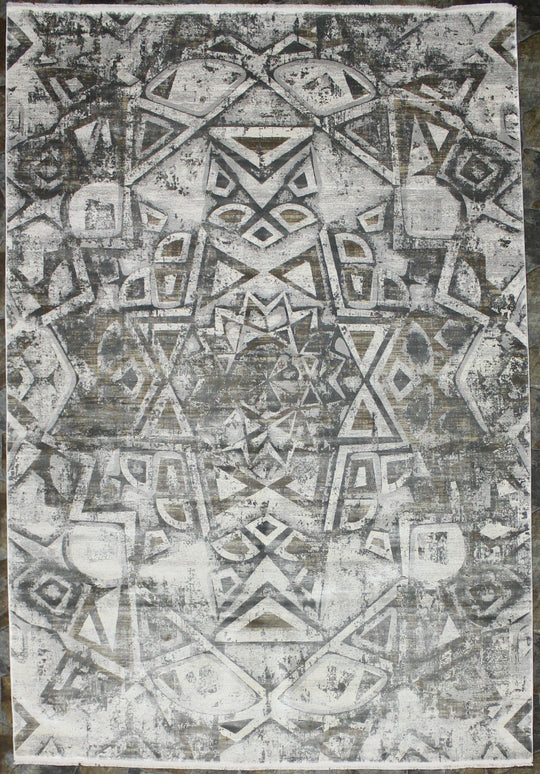 7x10 Gold and Gray Turkish Antep Rug