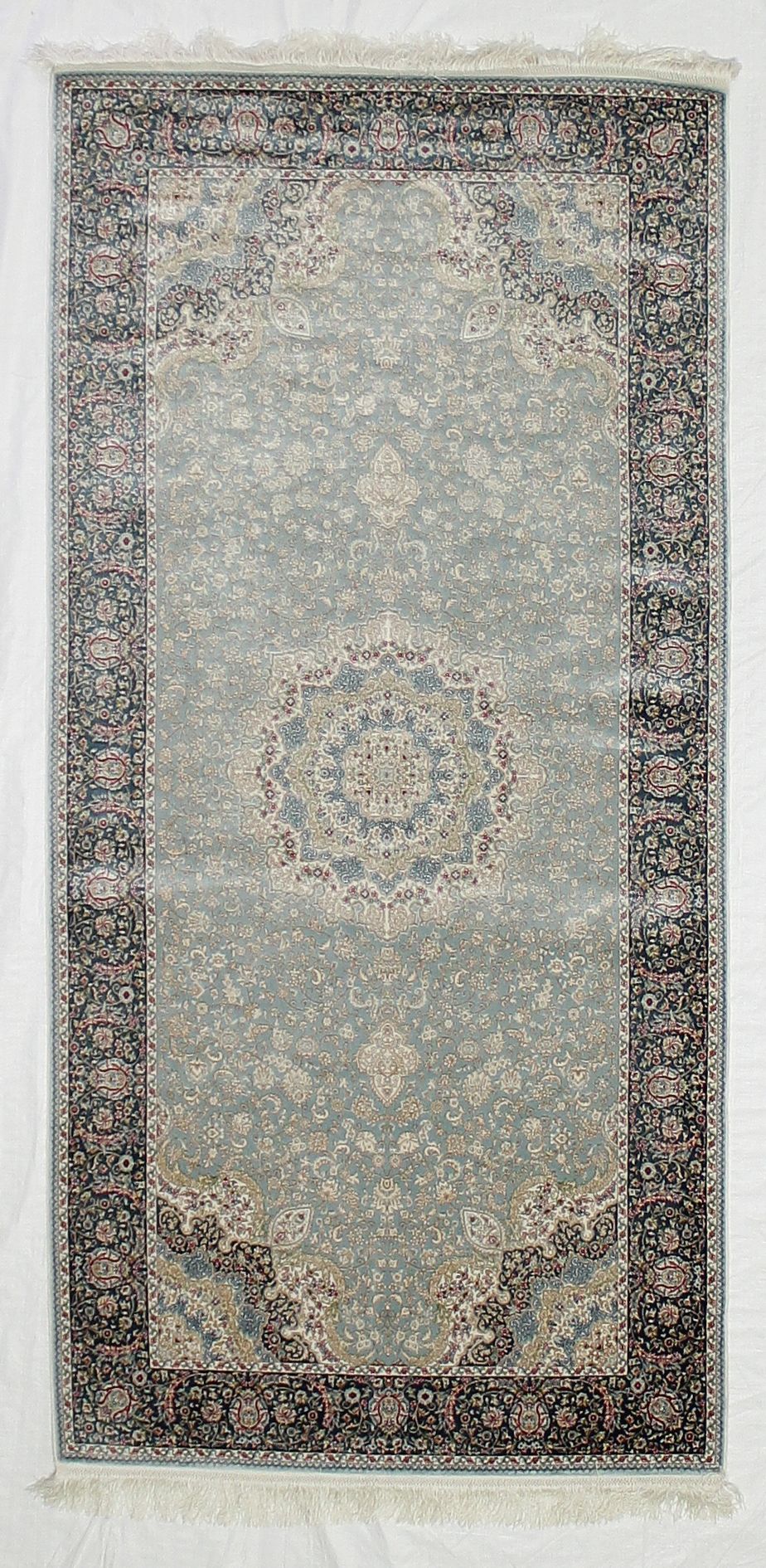 3x7 Blue and Green Turkish Antep Runner