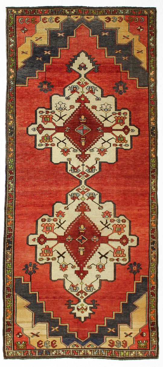 5x11 Red and Gray Turkish Tribal Runner