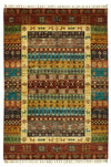 4x6 Multicolor and Multicolor Tribal Rug