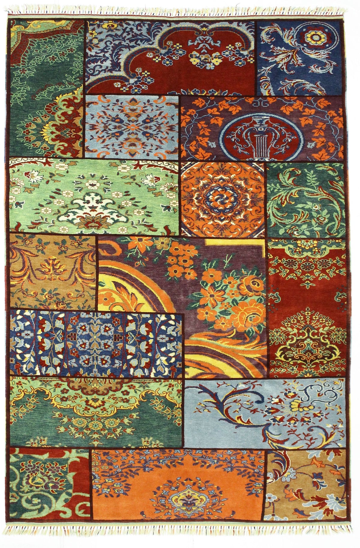 7x10 Multicolor Turkish Patchwork Rug
