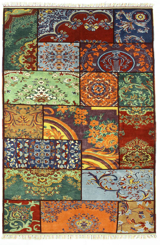 7x10 Multicolor Turkish Patchwork Rug