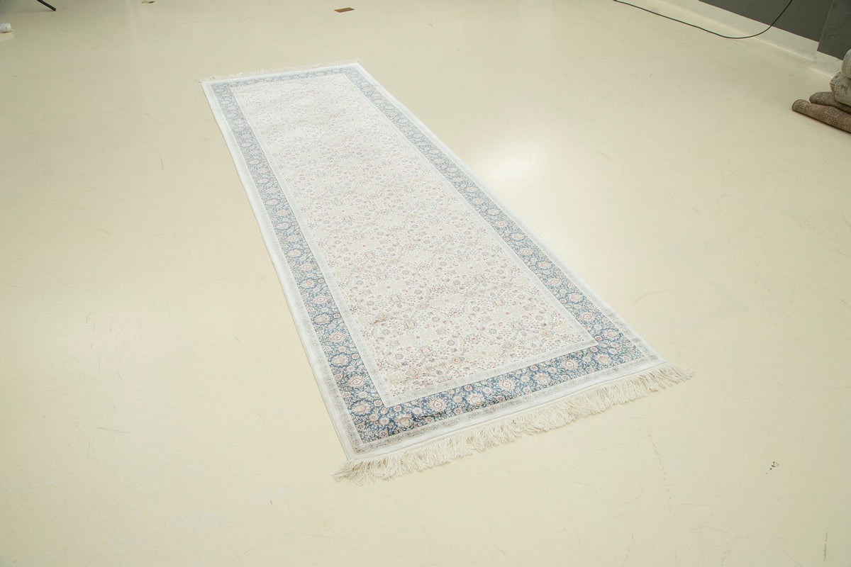 3x10 Ivory and Blue Turkish Antep Runner