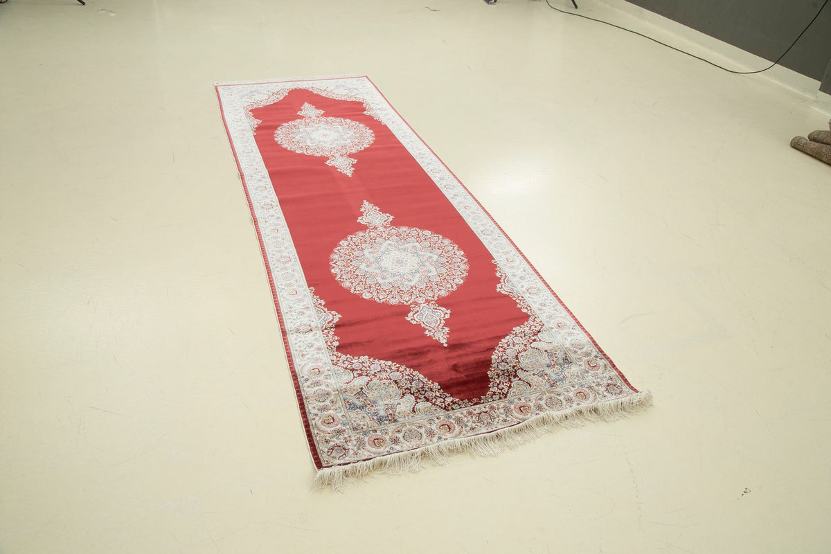 3x10 Red and Ivory Turkish Antep Runner