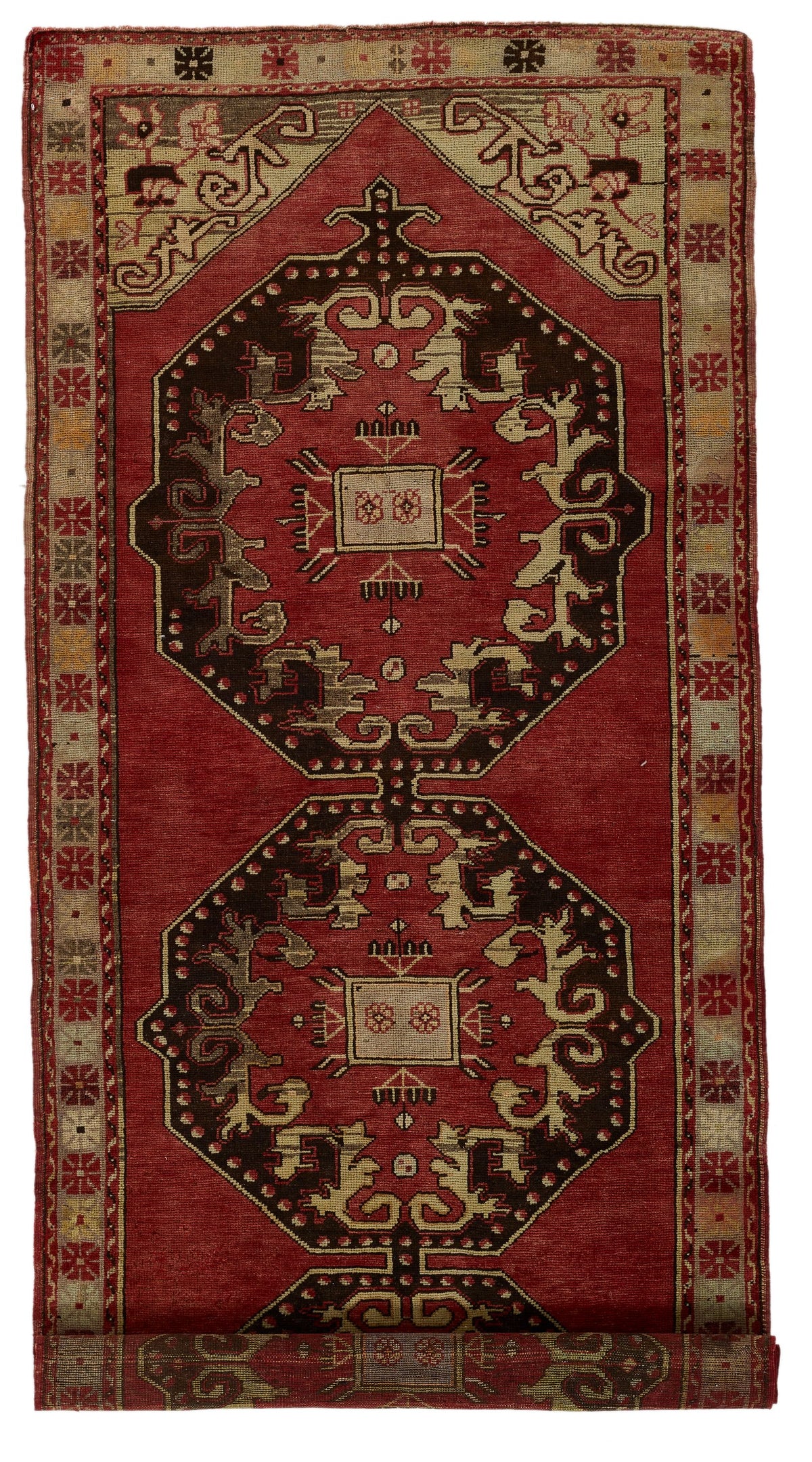 4x9 Red and Gray Turkish Tribal Runner