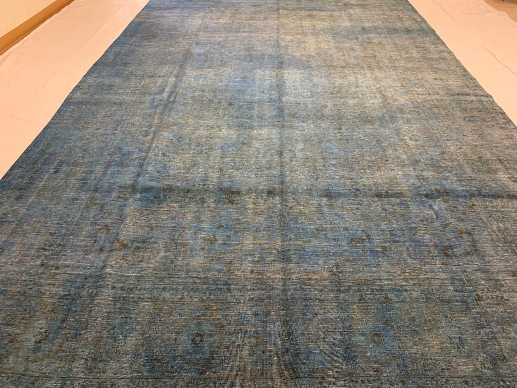10x16 Red and Blue Turkish Overdyed Rug