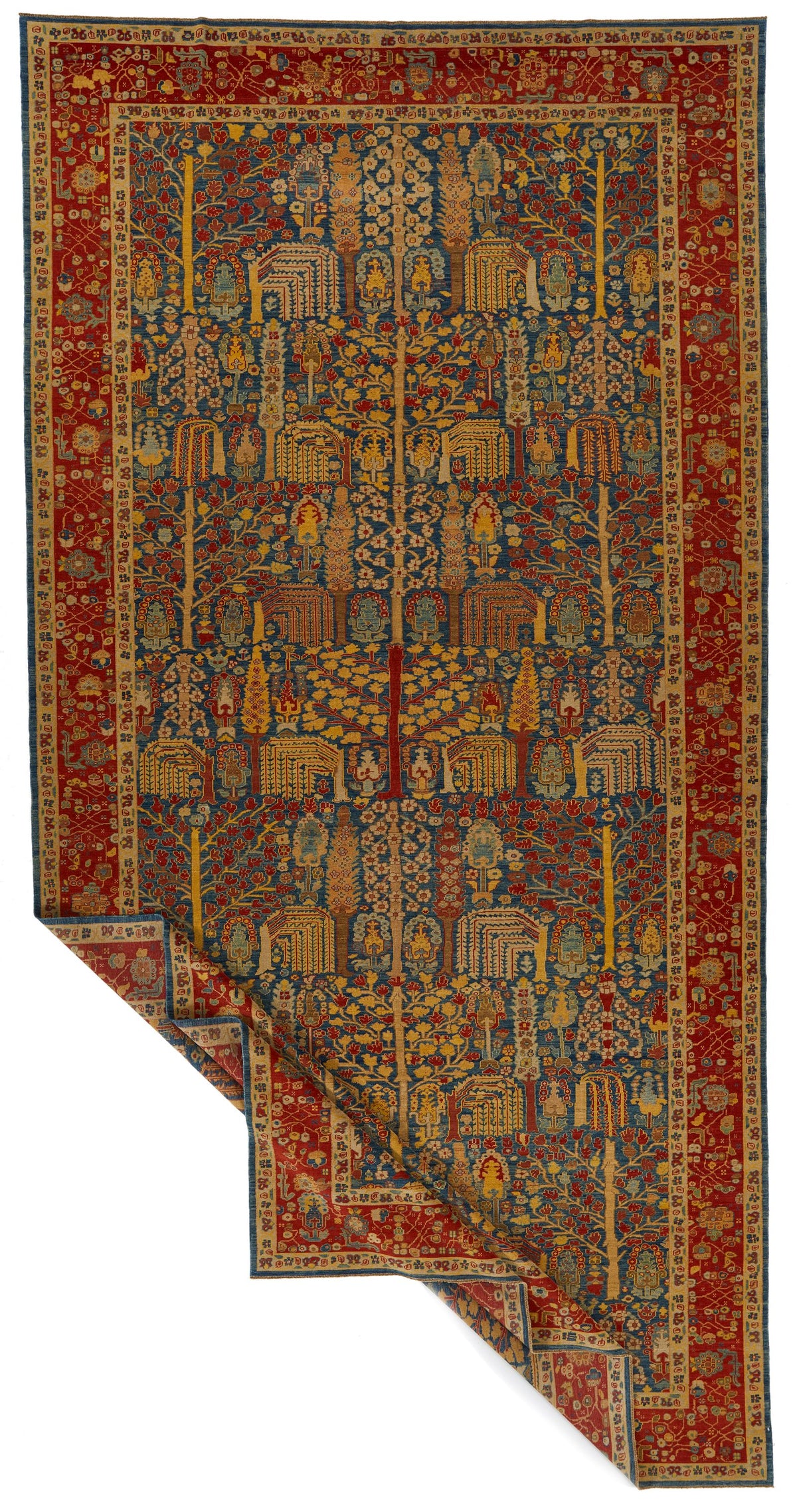 9x17 Blue and Red Turkish Traditional Runner