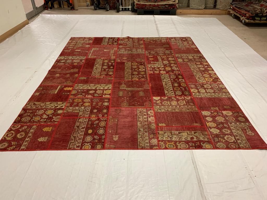 8x10 Red and Multicolor Turkish Tribal Rug