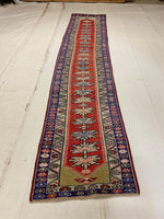 3x12 Red and Purple Turkish Tribal Runner