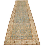 3x13 Beige and Blue Persian Tribal Runner