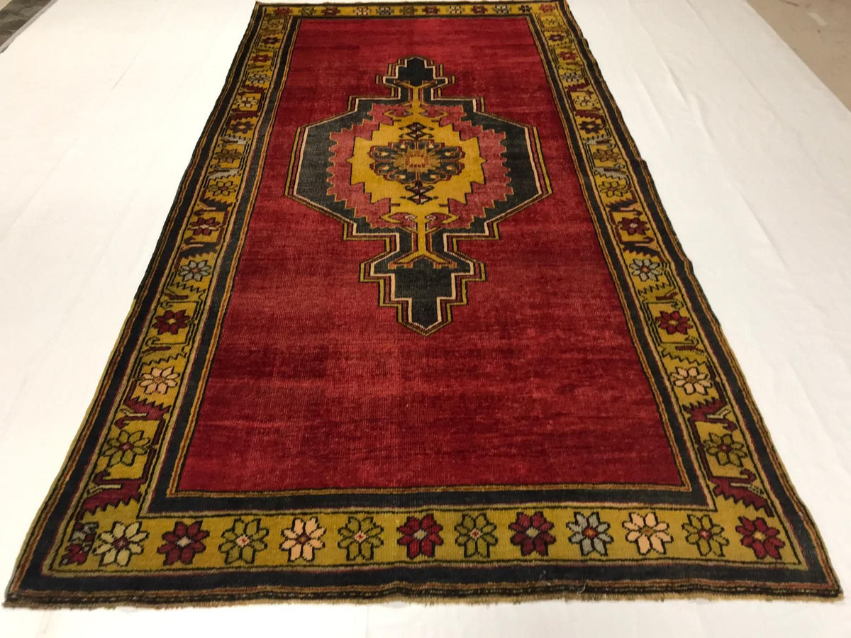 5x10 Red and Gold Turkish Tribal Runner