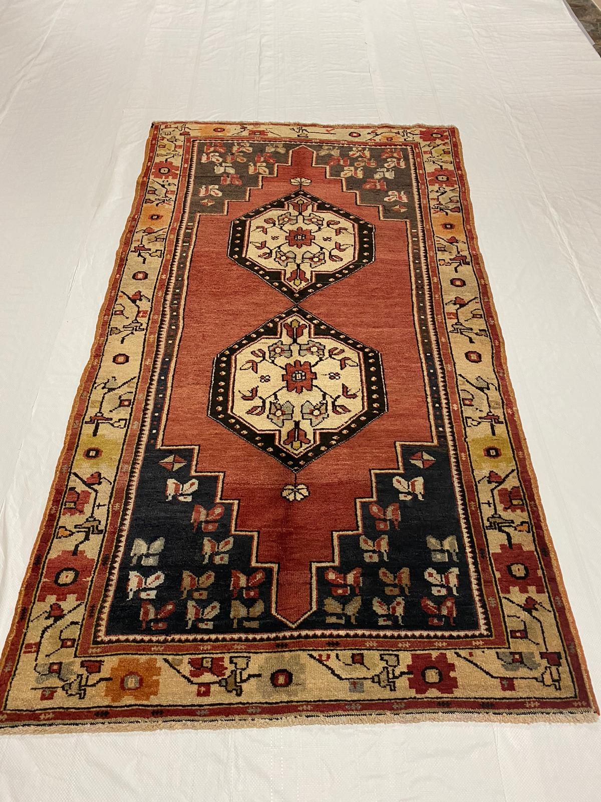 4x8 Rust and Ivory Turkish Tribal Runner