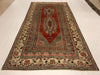 6x11 Beige and Red Turkish Tribal Rug