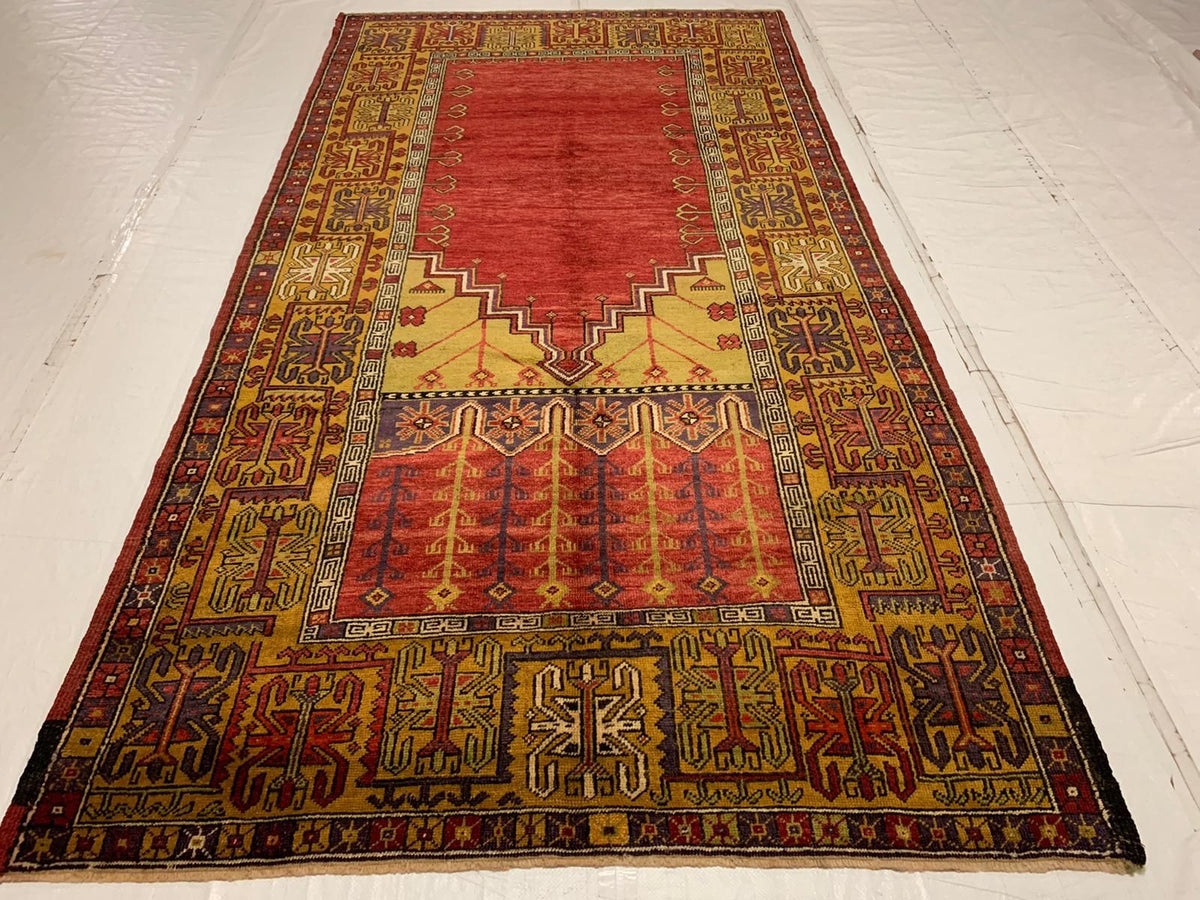 5x10 Red and Gold Turkish Tribal Runner