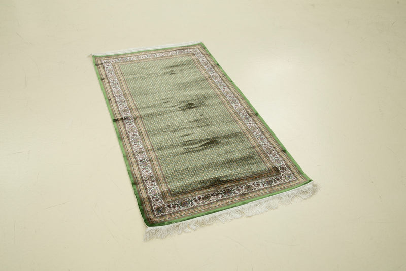 3x5 Green and Green Turkish Antep Rug